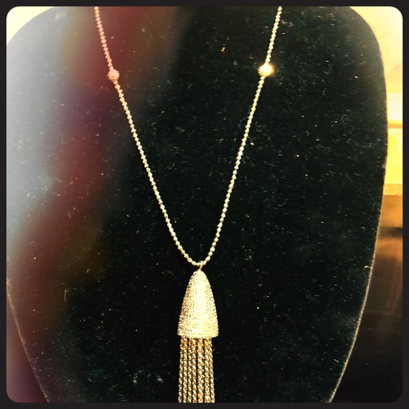 Faceted Hematite & Marcasite Tassel Long Necklace - Picture 13 of 13